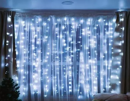 Гирлянда Старт Занавес 240LED 220V, 8 режимов, 3х2м, холодный белый (4610116221914)