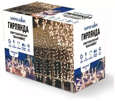 Гирлянда Winter Glade Занавес Теплый белый свет 195 ламп (CB200)