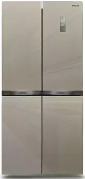 Холодильник Side by Side Ginzzu NFI-4414 шампань стекло