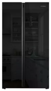 Холодильник Side by Side Hyundai CS6503FV черное стекло