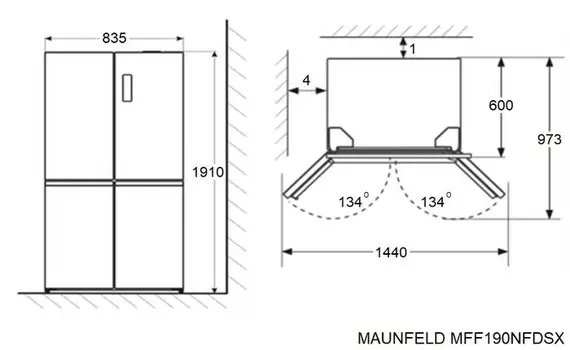 Холодильник Side by Side Maunfeld MFF190NFDPW