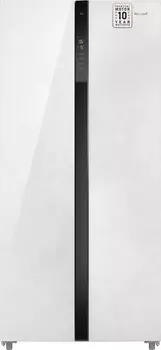 Холодильник Side by Side Weissgauff WSBS 500 Inverter NoFrost White Rock Glass