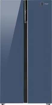 Холодильник Side by Side Weissgauff WSBS 600 NoFrost Inverter Blue Glass