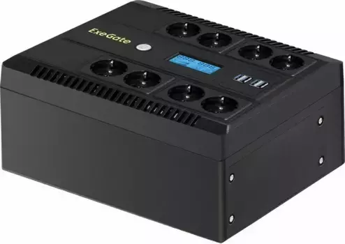 Источник бесперебойного питания EXEGATE LHB-800.LCD.AVR.8SH.CH.USB (EX293857RUS)
