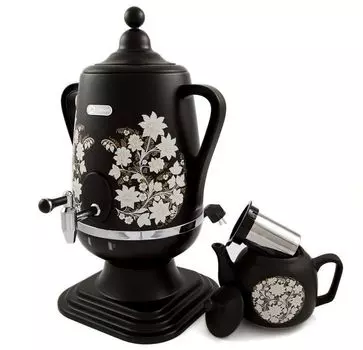 Электросамовар Добрыня DO-412 чёрный с росписью