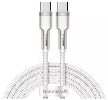 Кабель Baseus Type-C to Type-C 100W 2m White (CATJK-D02)