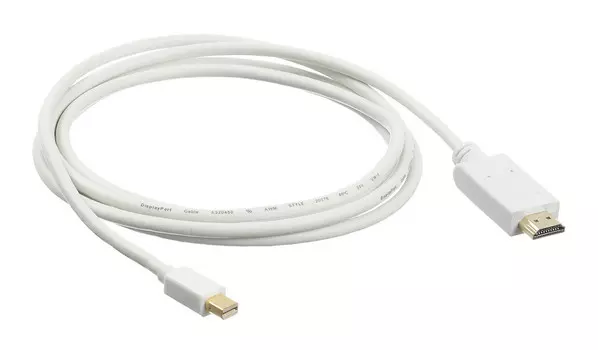 Кабель BURO 1.2v miniDisplayport (m) - HDMI (m) 2м GOLD белый (bhp mdpp-hdmi-2)