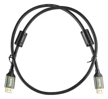 Кабель Buro HDMI (m)-HDMI (m) 1м феррит.кольца Позолоченные контакты черный (BHP-HDMI-2.1-1G)
