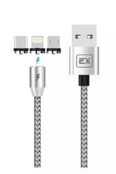 Кабель EXPLOYD EX-K-789 USB-microUSB 1М серебро