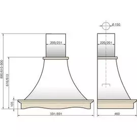 Каминная вытяжка ELIKOR