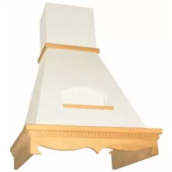 Каминная вытяжка Elikor Бельведер 60П-650-П3Д бежевый / бук орех