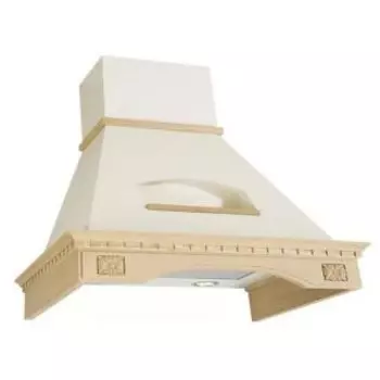 Каминная вытяжка Elikor Бельведер Флореале 90П-650-П3Д бежевый / дуб неокр