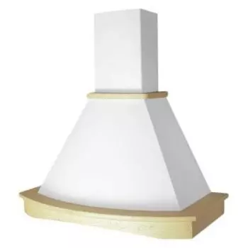 Каминная вытяжка Elikor Ротонда 90П-650-П3Д бежевый / дуб бел+патина