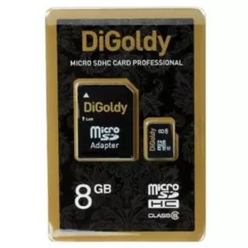 Карта памяти Digoldy microSDHC 8GB Class10 (+ адаптер SD)