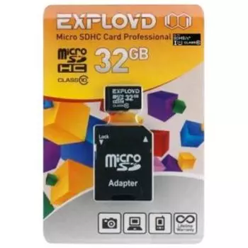 Карта памяти Exployd MicroSDHC 32GB Class10 (+ адаптер SD)