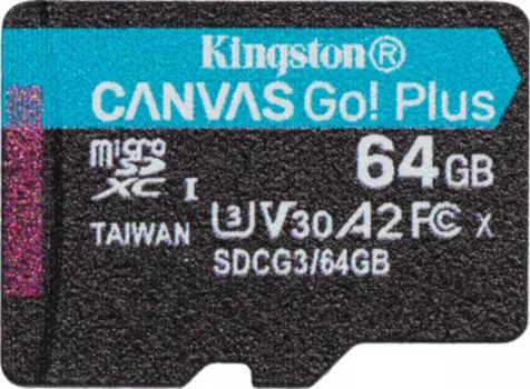 Карта памяти Kingston Canvas Go! Plus microSDXC 64Gb Class10 SDCG3/64GBSP w/o adapter