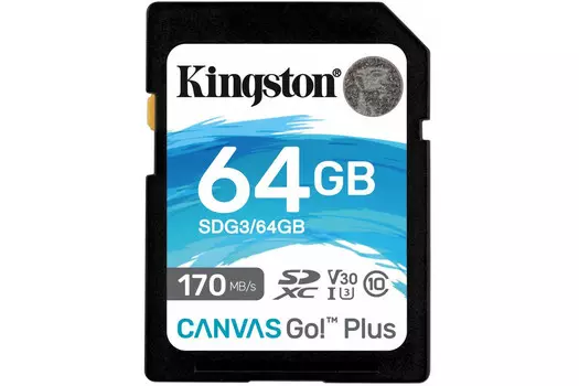 Карта памяти Kingston Canvas Go Plus SDXC 64Gb UHS-I U3 170MB/s (SDG3/64GB)