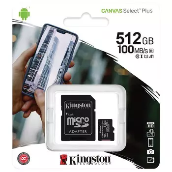 Карта памяти Kingston Canvas Select Plus microSDXC 512Gb SDCS2/512GBSP w/o adapter
