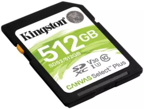 Карта памяти Kingston SDXC 512Gb Class 10 SDS2/512GB