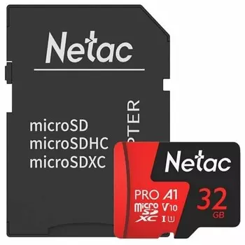 Карта памяти Netac Extreme Pro MicroSD P500 32GB+ SD адаптер (NT02P500PRO-032G-R)