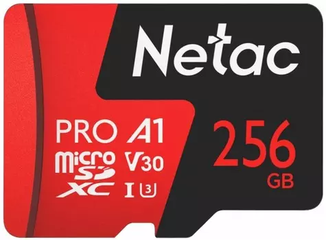 Карта памяти Netac Extreme Pro P500 microSDXC 256Gb Class10 (NT02P500PRO-256G-R) + adapter