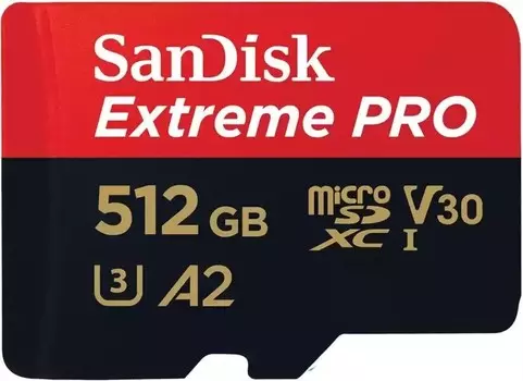 Карта памяти Sandisk Extreme microSDHC 512ГБ (SDSQXCD-512G-GN6MA) +SD адаптер