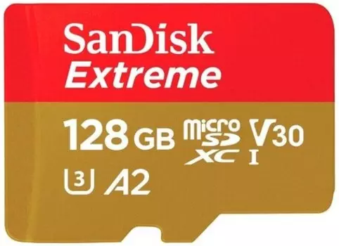 Карта памяти Sandisk Extreme microSDXC UHS-I U3 128ГБ (SDSQXAA-128G)