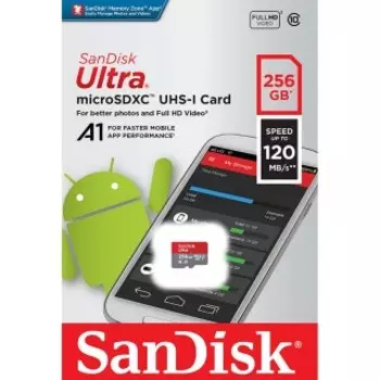 Карта памяти Sandisk Ultra microSDXC UHS-I U1 256ГБ (SDSQUA4-256G-GN6MN)