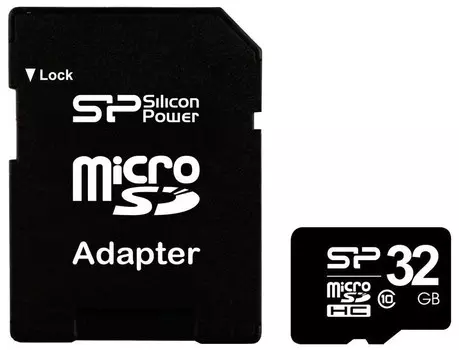 Карта памяти Silicon Power microSDHC 32Gb Class10 SP032GBSTH010V10-SP (+ adapter)
