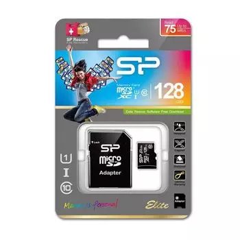 Карта памяти Silicon Power microSDXC 128Gb Class10 SP128GBSTXBU1V10SP (+ adapter)