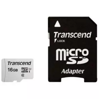 Карта памяти Transcend microSD 16GB TS16GUSD300S-A ( + adapter)
