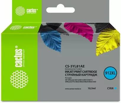 Картридж Cactus 912XL CS-3YL81AE голубой