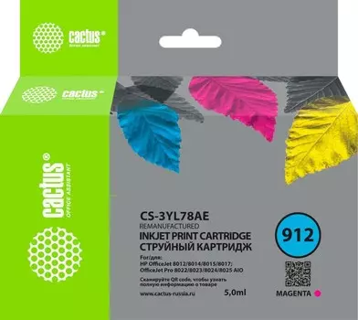 Картридж Cactus CS-3YL78AE 912 пурпурный