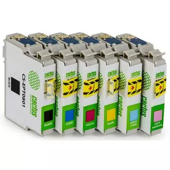 Картридж Cactus CS-EPT0807 черный/желтый/голубой/пурпурный/светло-голубой/светло-пурпурный