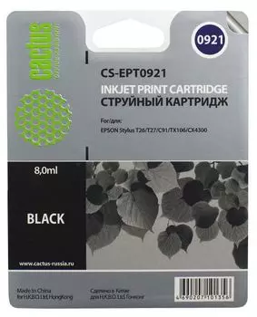 Картридж Cactus CS-EPT0921 черный