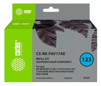 Чернила для картриджа Cactus CS-RK-F6V17AE черный 2x60мл