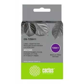 Картридж Cactus CS-TZE611 черный