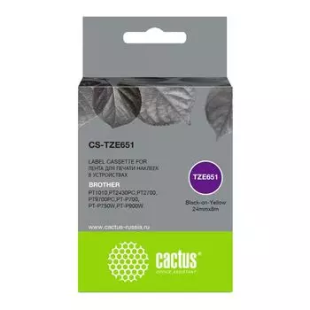 Картридж Cactus CS-TZE651 черный (лента)