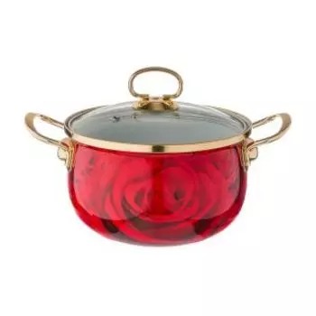 Кастрюля Agness 915-111 Красная роза