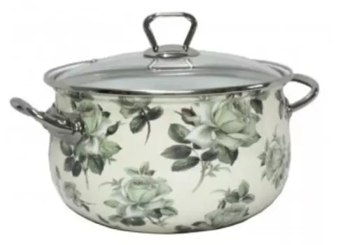 Кастрюля Interos Белая Роза 5.1л (2362)