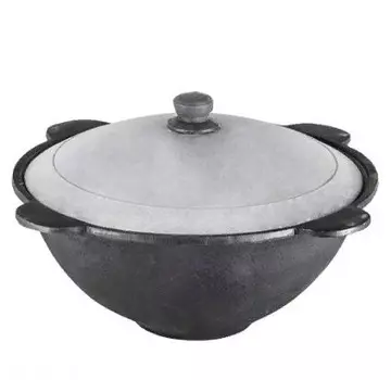 Казан Davr Metall 4,5л (плоское дно) с алюминиевой крышкой (КазУз4,5ЛП)