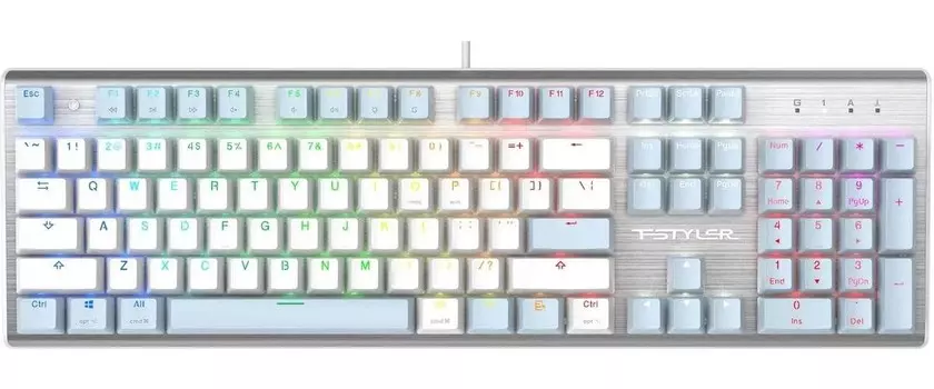 Клавиатура A4Tech Fstyler FS100 Neon синий/белый USB