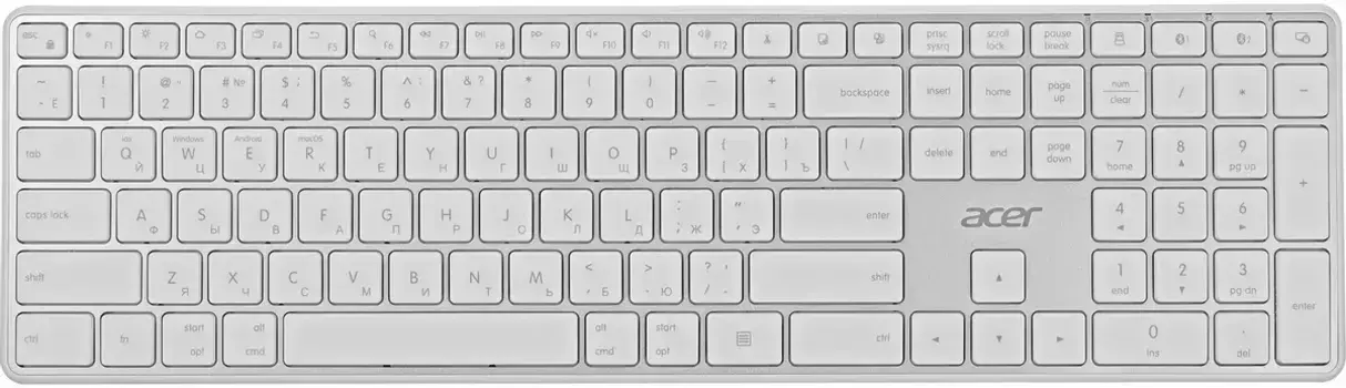 Клавиатура Acer OKR301 белый/серебристый