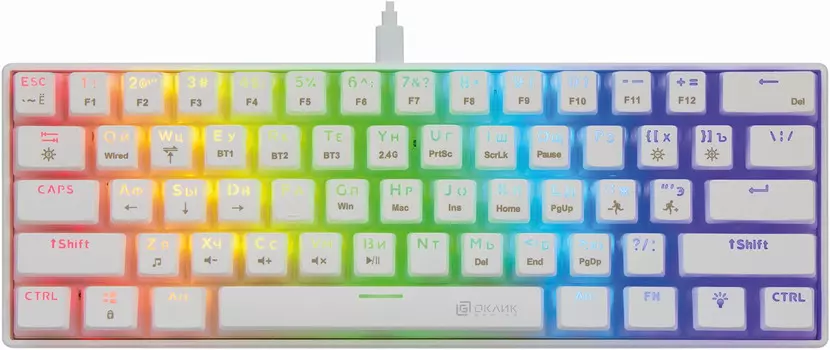 Клавиатура Oklick K763W белый USB (1920562)