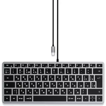 Клавиатура Satechi Slim W1 USB-C Wired Keyboard-RU Серый космос (ST-UCSW1M-RU)