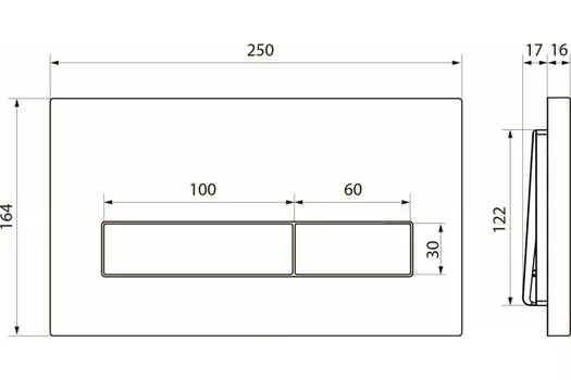 Кнопка смыва Point Меркурий цвет графит (PN44831GM)