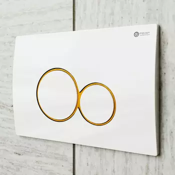 Кнопка смыва Point Виктория белая/золото (PN44061WG)