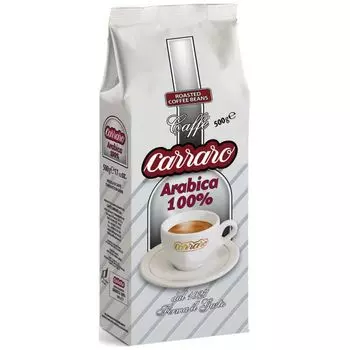 Кофе Carraro Arabica 100\%, 0,5кг (В зернах)