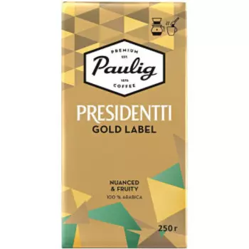 Кофе Paulig Presidentti Gold Label 250г (в зернах)