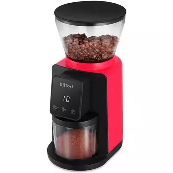 Кофемолка Kitfort KT-7208-1 черно-малиновый